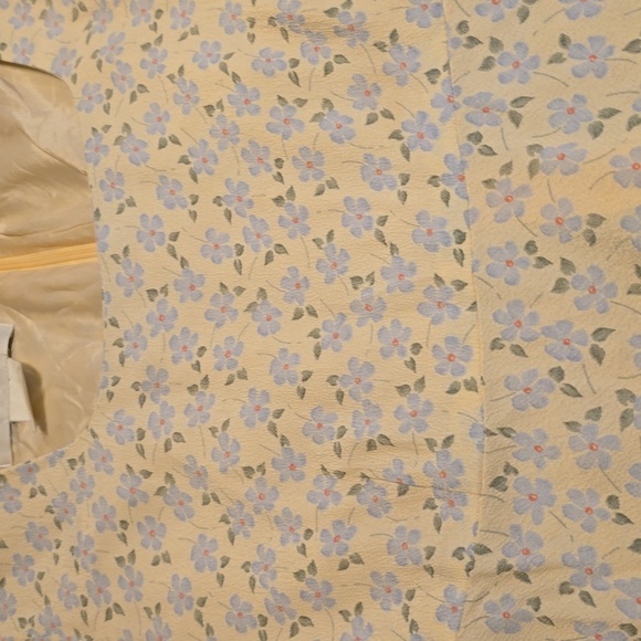 Donna Ricco 90s Y2K Floral Butter Yellow Cottagecore Mini Dress M - Picture 10 of 11